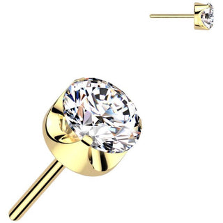 Titane Embout zircone ronde sertie Enfoncer