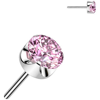 Titane Embout zircone ronde sertie Enfoncer