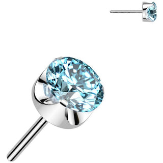 Titane Embout zircone ronde sertie Enfoncer