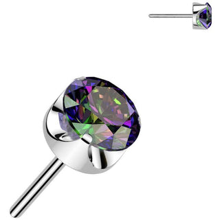 Titane Embout zircone ronde sertie Enfoncer