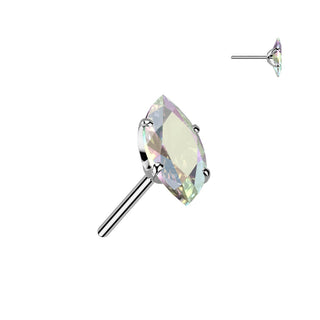 Titane Embout embout zircone taille marquise Enfoncer