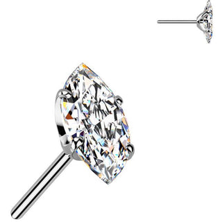 Titane Embout embout zircone taille marquise Enfoncer