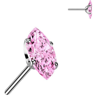Titane Embout embout zircone taille marquise Enfoncer