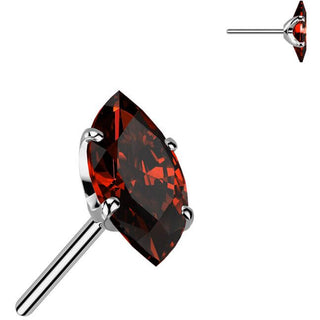 Titane Embout embout zircone taille marquise Enfoncer