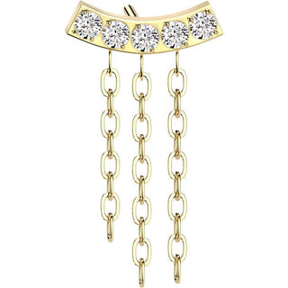 Titane Embout Triple Chaîne Pendentif Zircone Enfoncer