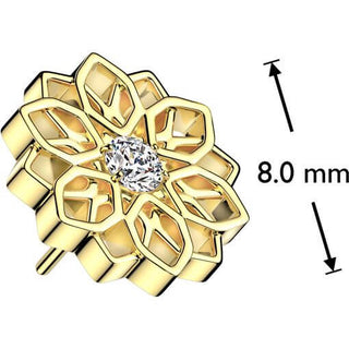 Titane Embout embout fleur de lotus Zircone Enfoncer