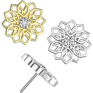 Titane Embout embout fleur de lotus Zircone Enfoncer