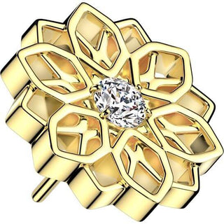 Titane Embout embout fleur de lotus Zircone Enfoncer