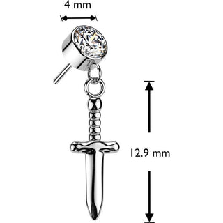 Titane Embout embout en zircone pendentif épée Enfoncer