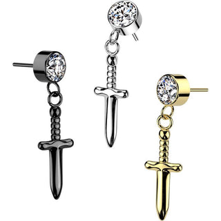 Titane Embout embout en zircone pendentif épée Enfoncer