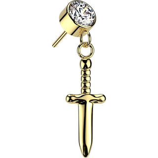 Titane Embout embout en zircone pendentif épée Enfoncer