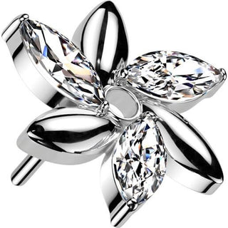 Titane Embout embout marquise fleur Zircone  Enfoncer