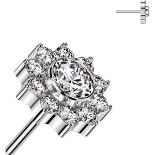 Titane Embout Embout fleur zircone Enfoncer