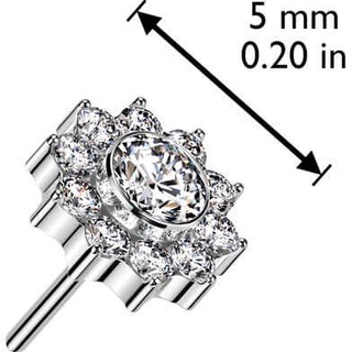 Titane Embout Embout fleur zircone Enfoncer