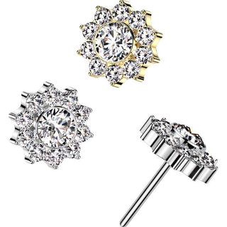 Titane Embout Embout fleur zircone Enfoncer