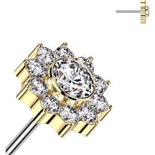 Titane Embout Embout fleur zircone Enfoncer