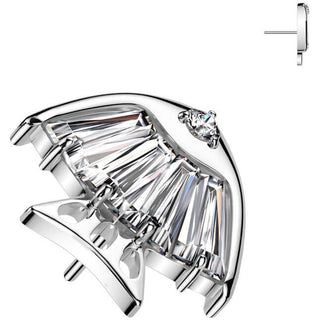 Titane Embout top poisson zircone Enfoncer