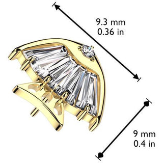 Titane Embout top poisson zircone Enfoncer