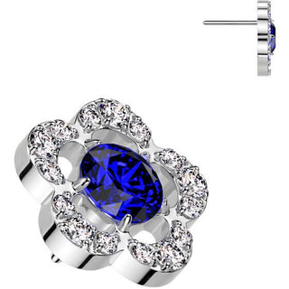 Titane Embout top fleur zircone Enfoncer