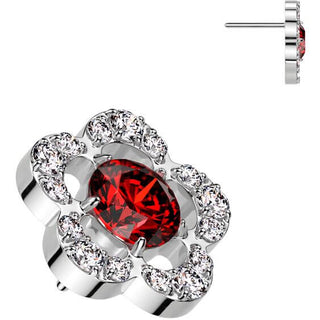Titane Embout top fleur zircone Enfoncer