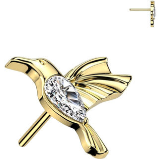 Titane Embout top Colibri zircone Enfoncer