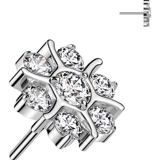 Titane Embout Embout fleur zircone Enfoncer