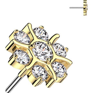 Titane Embout Embout fleur zircone Enfoncer