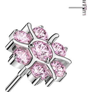 Titane Embout Embout fleur zircone Enfoncer