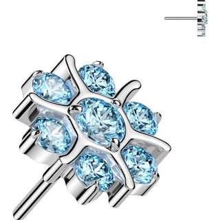 Titane Embout Embout fleur zircone Enfoncer