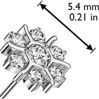 Titane Embout Embout fleur zircone Enfoncer