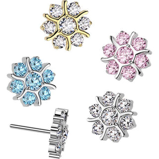 Titane Embout Embout fleur zircone Enfoncer
