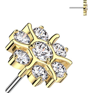 Titane Embout Embout fleur zircone Enfoncer