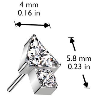 Titane Embout Embout flèche triangulaire zircone Enfoncer