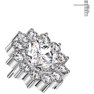 Titane Embout Embout fleur zircone Enfoncer