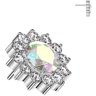 Titane Embout Embout fleur zircone Enfoncer