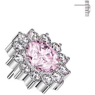 Titane Embout Embout fleur zircone Enfoncer