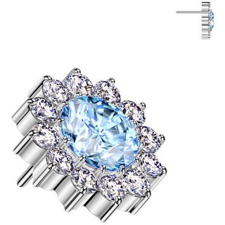 Titane Embout Embout fleur zircone Enfoncer