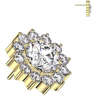 Titane Embout Embout fleur zircone Enfoncer