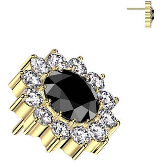 Titane Embout Embout fleur zircone Enfoncer