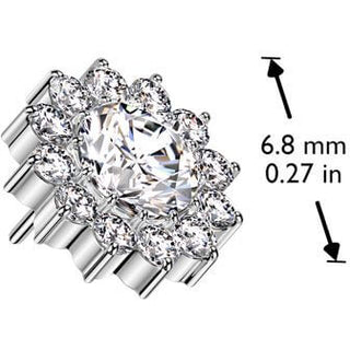 Titane Embout Embout fleur zircone Enfoncer
