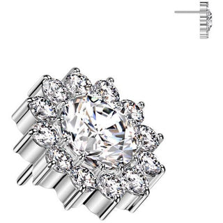 Titane Embout Embout fleur zircone Enfoncer