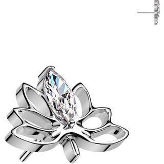 Titane Embout embout fleur de lotus zircone Enfoncer