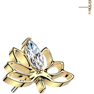 Titane Embout embout fleur de lotus zircone Enfoncer