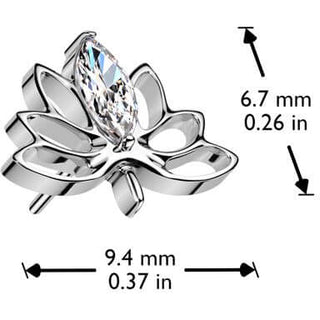 Titane Embout embout fleur de lotus zircone Enfoncer