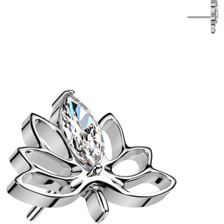 Titane Embout embout fleur de lotus zircone Enfoncer