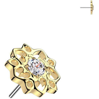 Titane Embout embout fleur zircone Enfoncer
