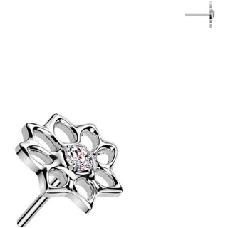 Titane Embout embout fleur de lotus zircone Enfoncer