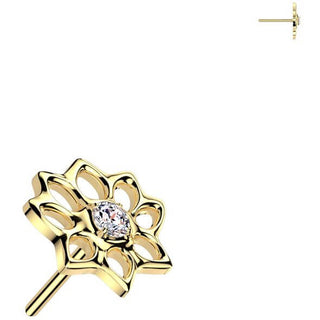 Titane Embout embout fleur de lotus zircone Enfoncer