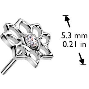 Titane Embout embout fleur de lotus zircone Enfoncer