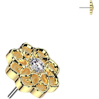 Titane Embout embout fleur zircone Enfoncer